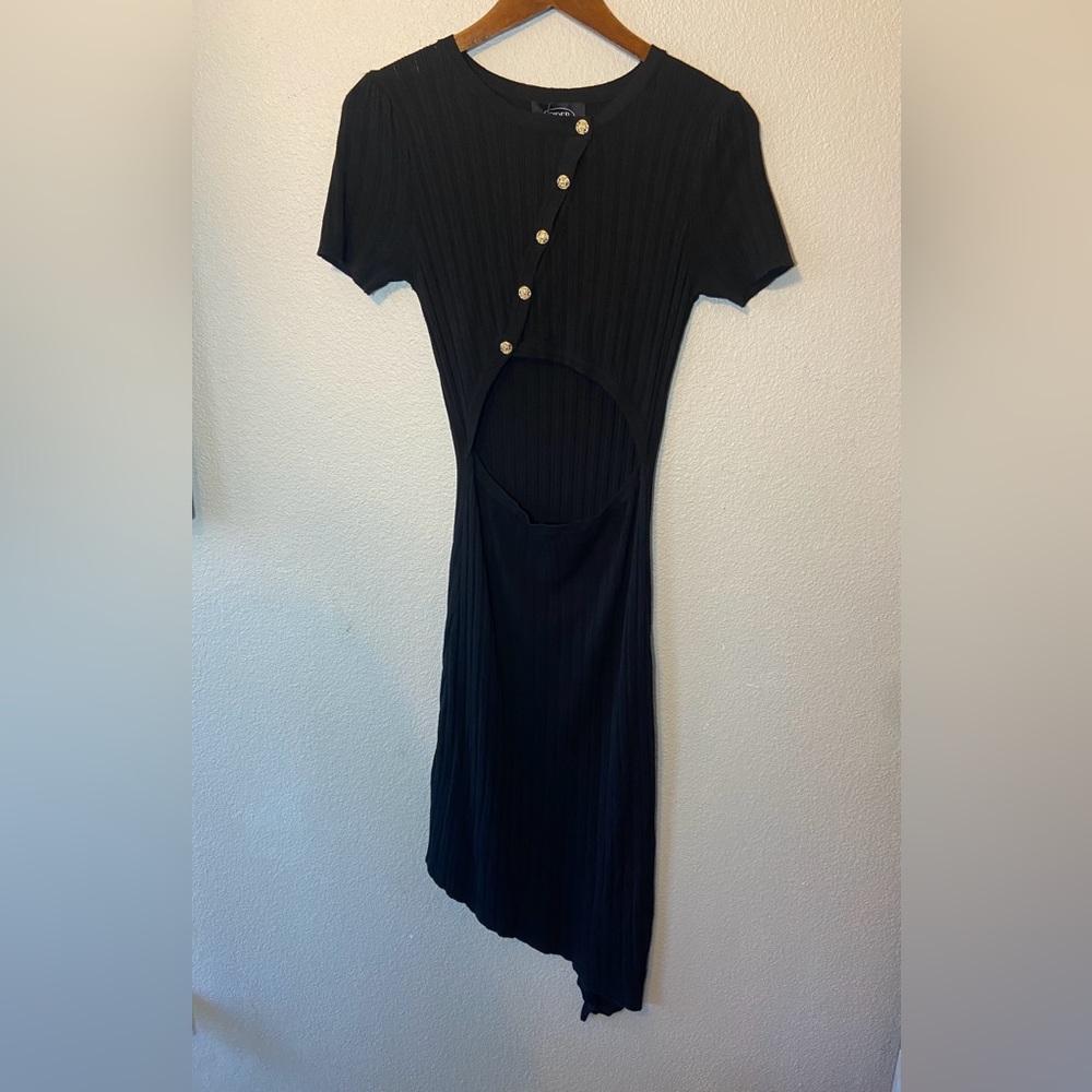 Cider Black Cutout Dress Small NWT - Picture 7 of 13